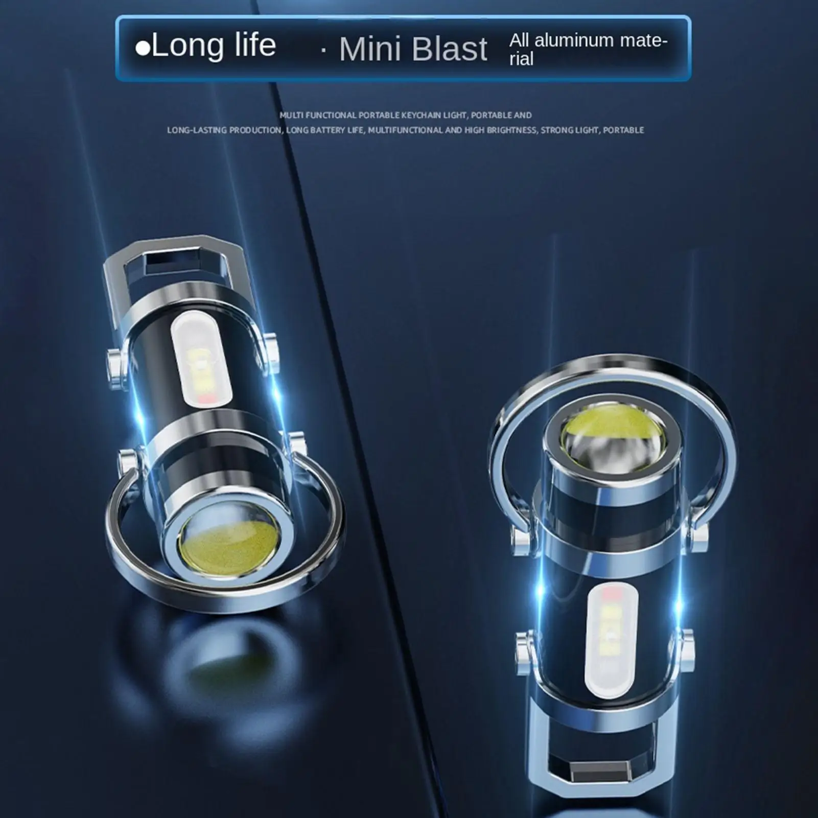 

Мини-фонарик-брелок LED с 8 режимами, портативный, яркий, перезаряжаемый, водонепроницаемый, для прогулок