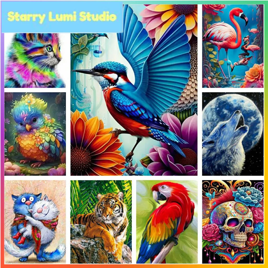 Parrot Deer Animal Dandelion Birthday Offers Creation Puzzle Stich Canvas Mosaic Art Stitch Diamond Painting 5d New 2024