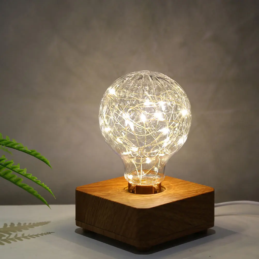 

USB Charging Bedroom Table Lamp Wooden Glass Light Modern Bedroom Wood Night Light Decor Durable Home Café nament