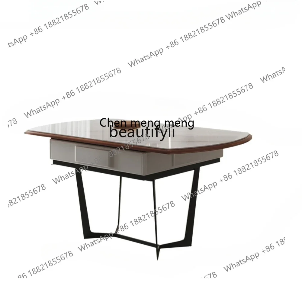 

new styleSimple Solid Wood Mahjong Table Dining Table Dual-Use Light Luxury Electric Automatic Mahjong Machine Stone Plate Long
