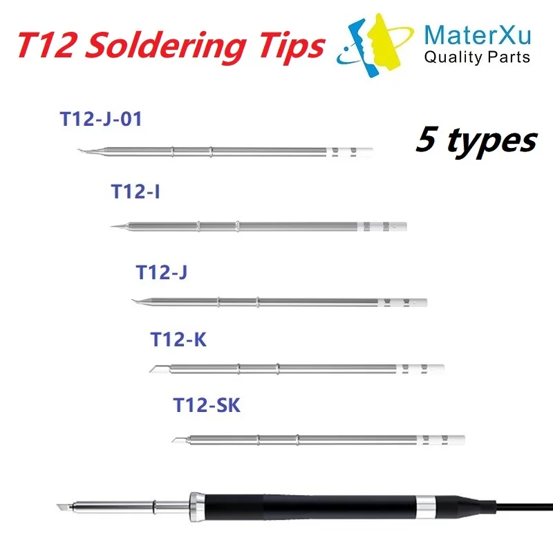 High Quality MX T12 Soldering Tips Set Premium Materials Durable Replacement Head Bit T12-I/K/SK/J/J02 For Hakko OSS Station