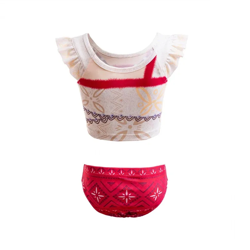 Summer 2025 New Princess Moana Girls Swimsuits Vacation Children's Swimwear Holiday Party Kids Beach Bikini Two-piece Swimsuit