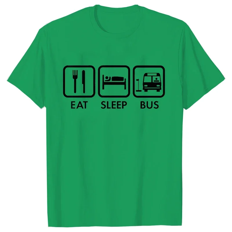 Awesome Eat Sleep Bus Driver T Shirts Graphic Y2k Tops Streetwear Short Sleeve Birthday Gifts Summer Style T-shirt Mens Clothing
