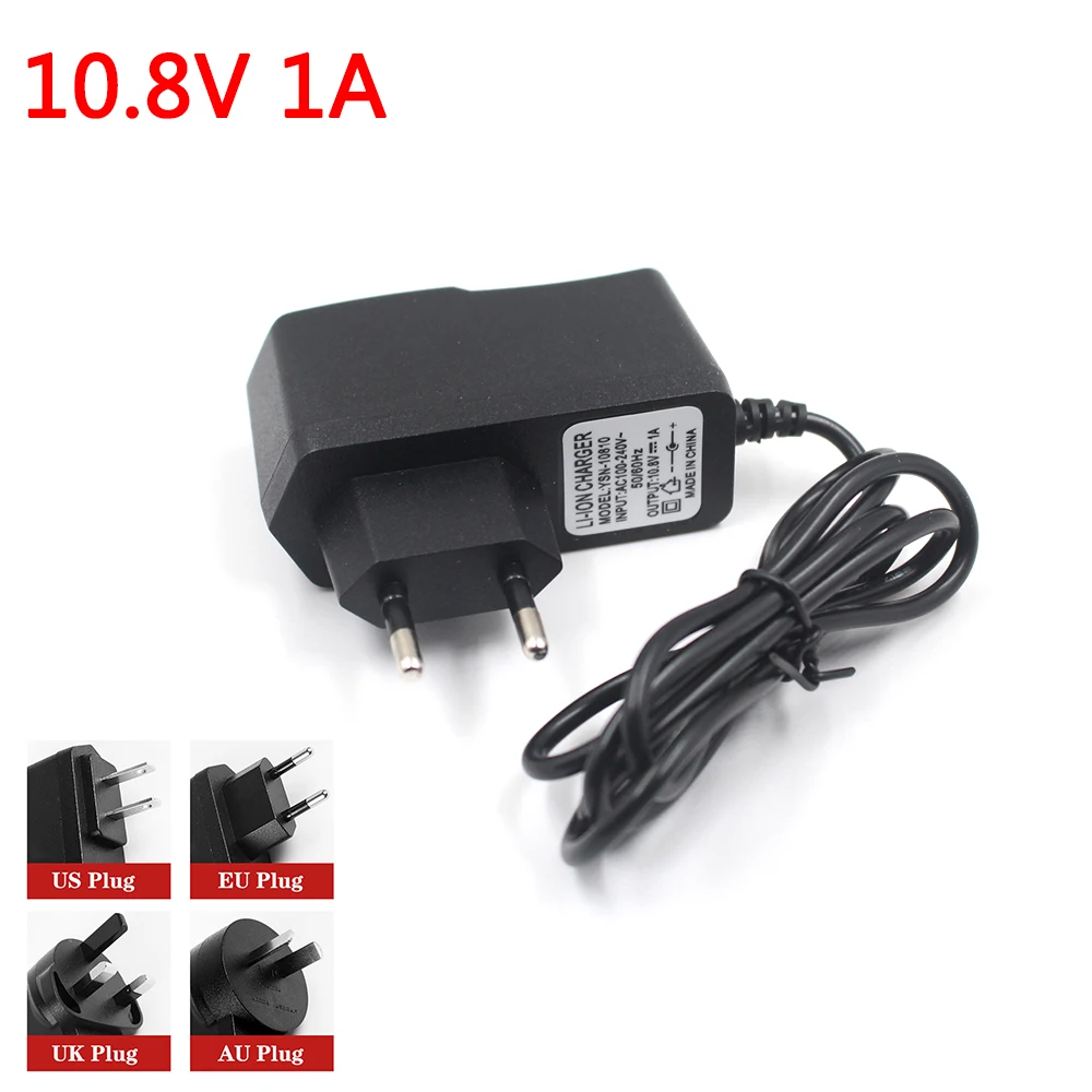 AC 100-240V DC 10.8V 1A 1000MA Adapter Power Supply 10.8V Volt Charger Plug For 18650 Lithium Battery