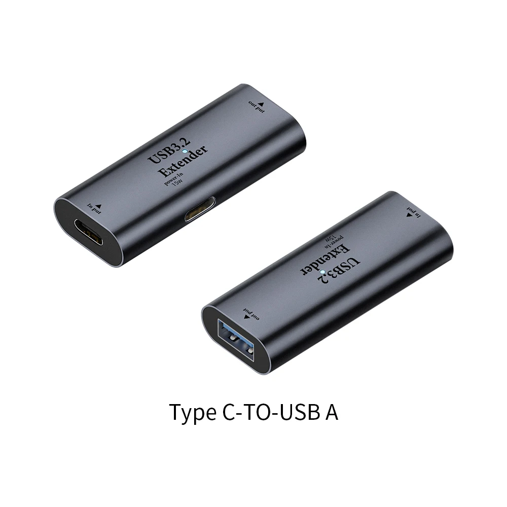 Type C To USB A USB3.2 Signal Amplifier Extender 15w Transmission Extender USB-C Charge Adapter for PC Printers Game Controllers