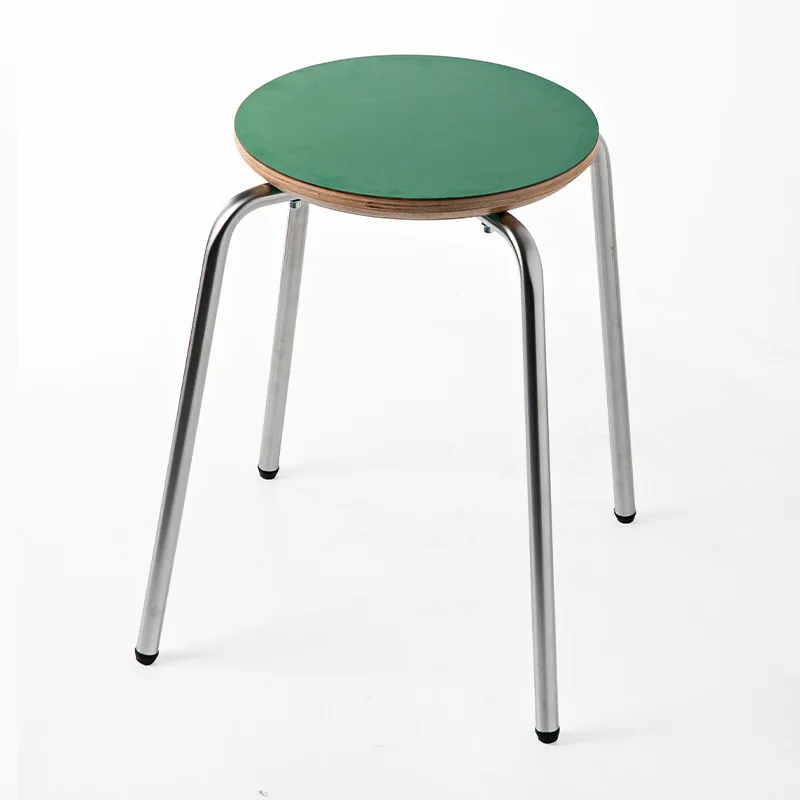 Metal skeleton dining stool, small apartment living room stainless steel cosmetic stool