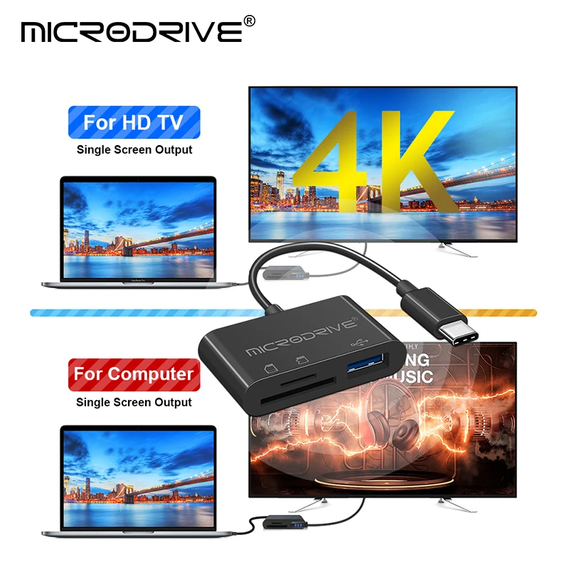 3 In 1 마이크로 USB 유형 C 어댑터 USB TF SD 카드 리더기 USB-C 메모리 카드 OTG 어댑터 U 디스크 Macbook Samsung Huawei XiaoMi