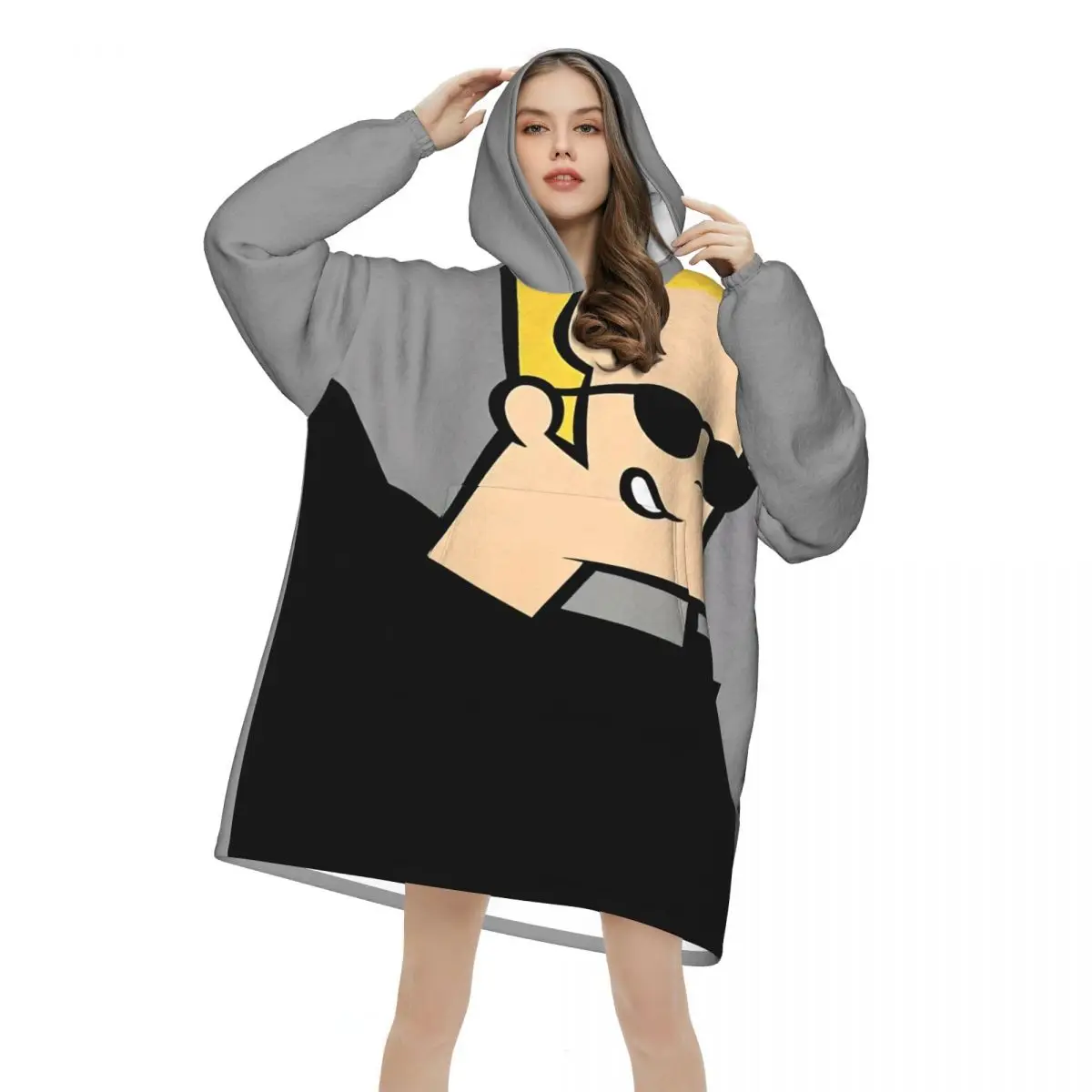 Johnnys Bravos Blanket Hoodie Wearable Blanket Large with Pocket Warm Sleeping Bag Soft Cozy Onesie