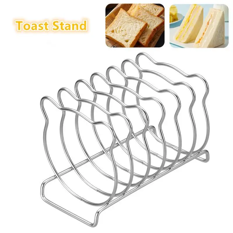 1Pcs Safe Healthy Food Display Rack Air Fryer Accessories Kitchen ToolStainless Steel Toast Bread Rack Cooling Grid Rectangular