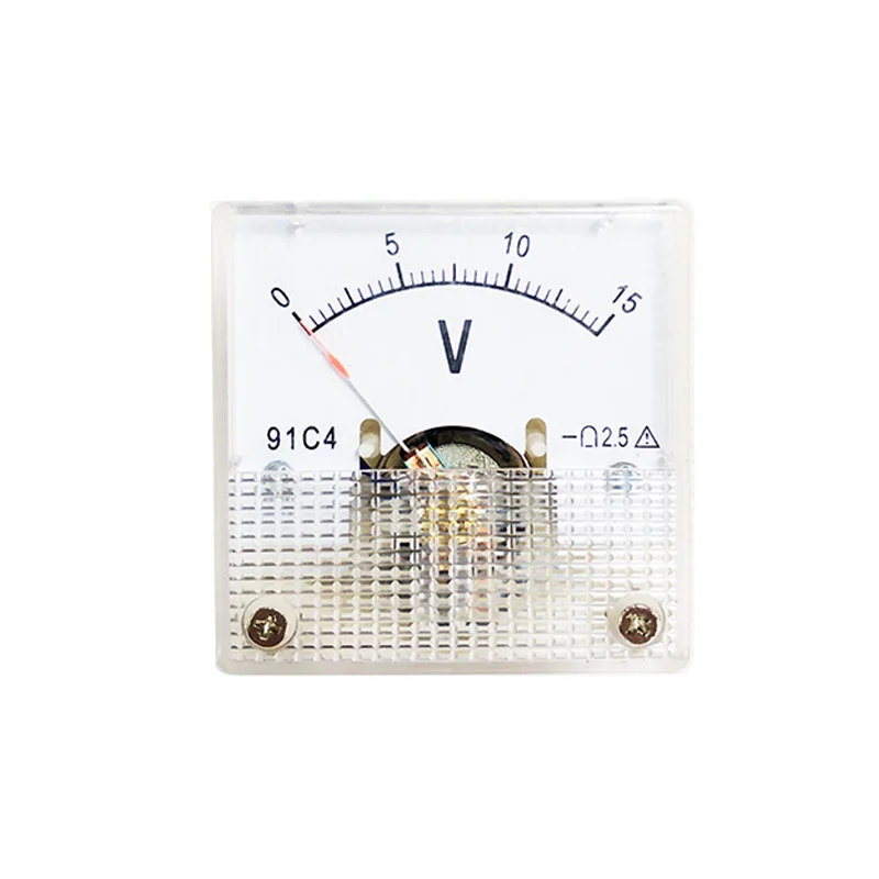 91C4 DC voltmetro misuratore di tensione analogico pannello puntatore meccanico tipo 5V 10V 15V 20V 25V 30V 50V