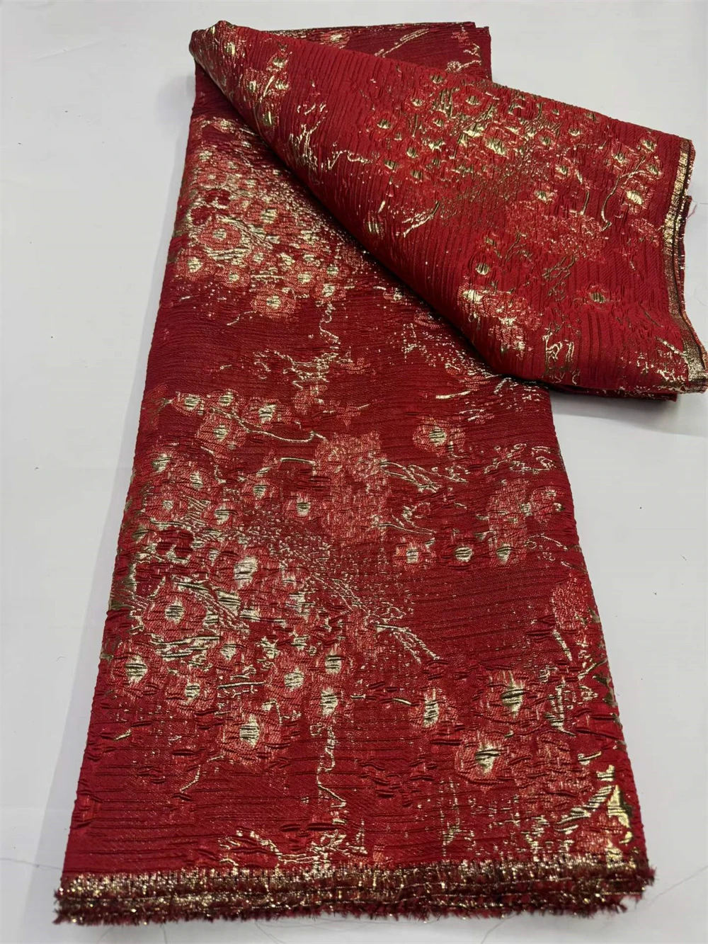 Goedkope, hoogwaardige Afrikaanse organza brokaat kantstof, 5 yards, Franse tule, geschikt voor feestjurken, Nigeriaanse jacquard kant, stof voor het maken van kleding.