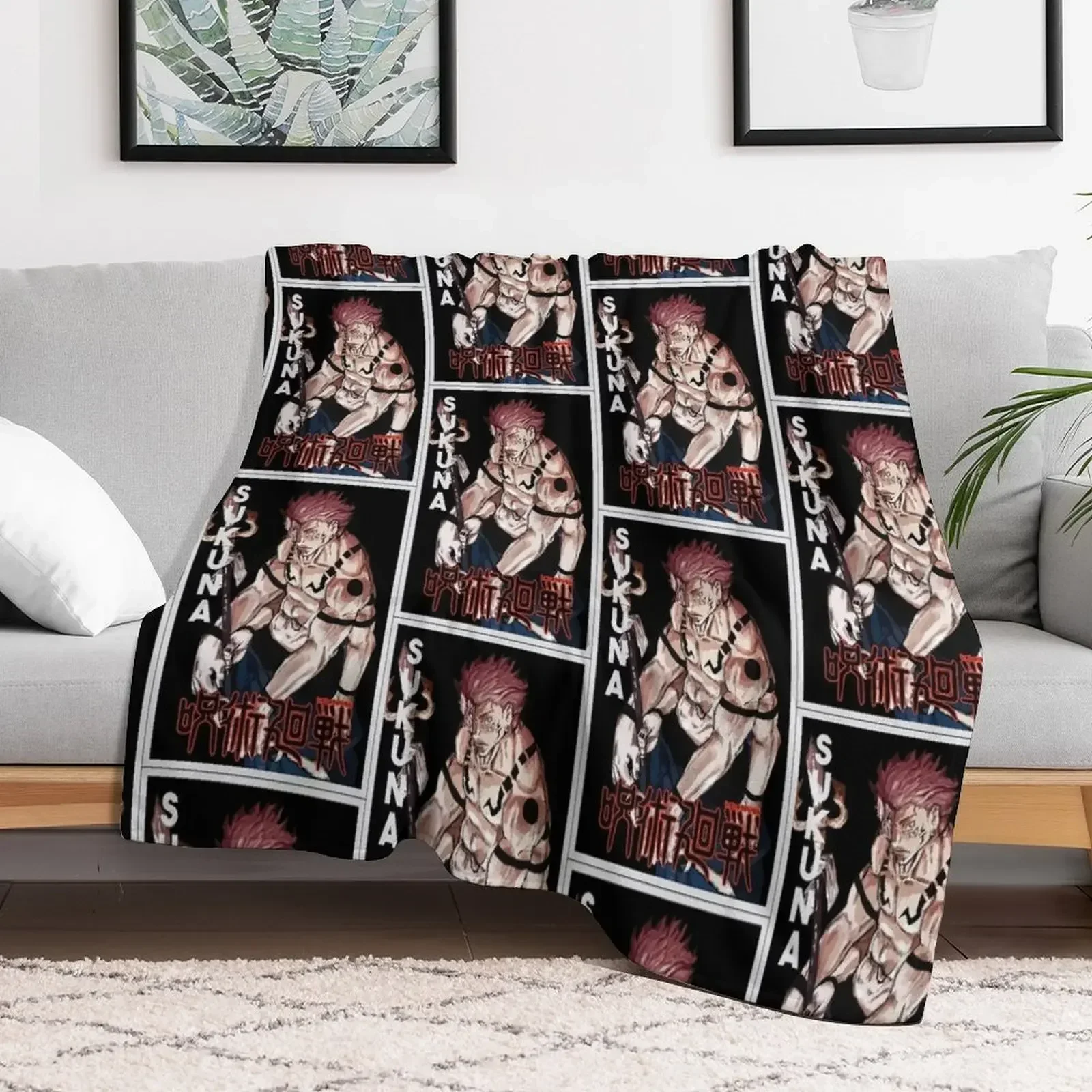 Sukuna , Anime Throw Blanket Soft Big Flannel Blankets