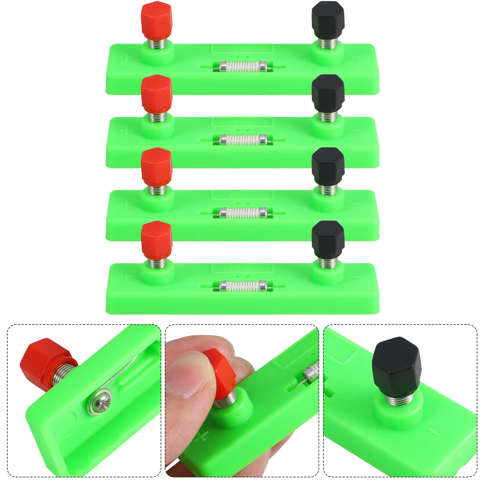 

4pcs Circuit Experiment Resistor 5 10 15 Ohm 20 Ohm Spring-Loaded Terminal Blocks For Diy Electronic Kids Physics Lab Science