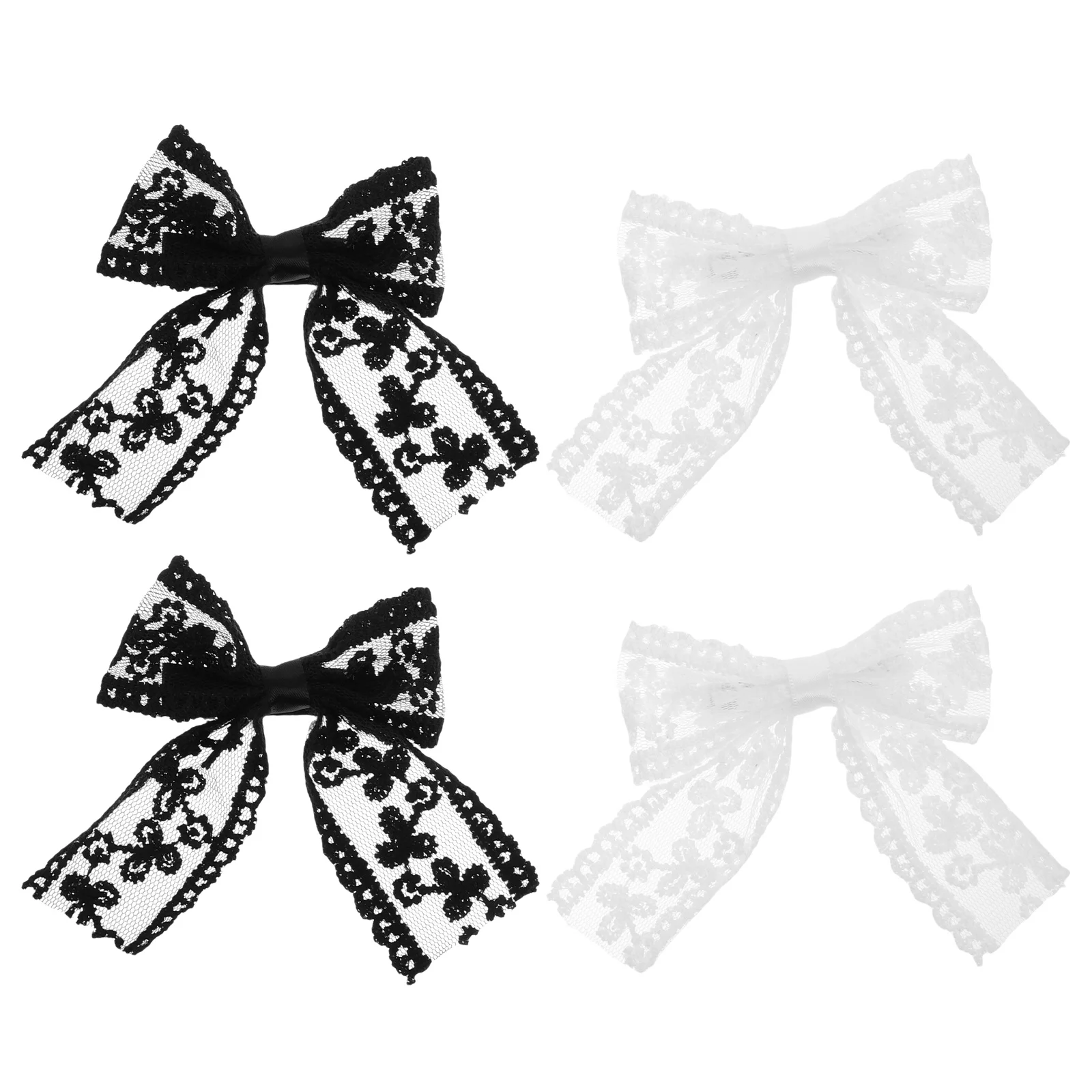 

4Pcs Elegant Lace Bow Hairpins Women Hair Accessories Bow Clips Suitable for Wedding Party Everyday Hairstyle Bows for Women