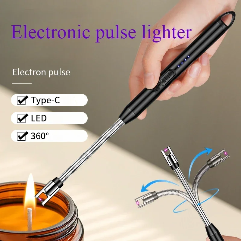 

2025 Newest Household Kitchen Igniter Windproof/Silent Lighter USB Charging Arc Cigar Ignition Gun Lighters & Smoking Accessorie