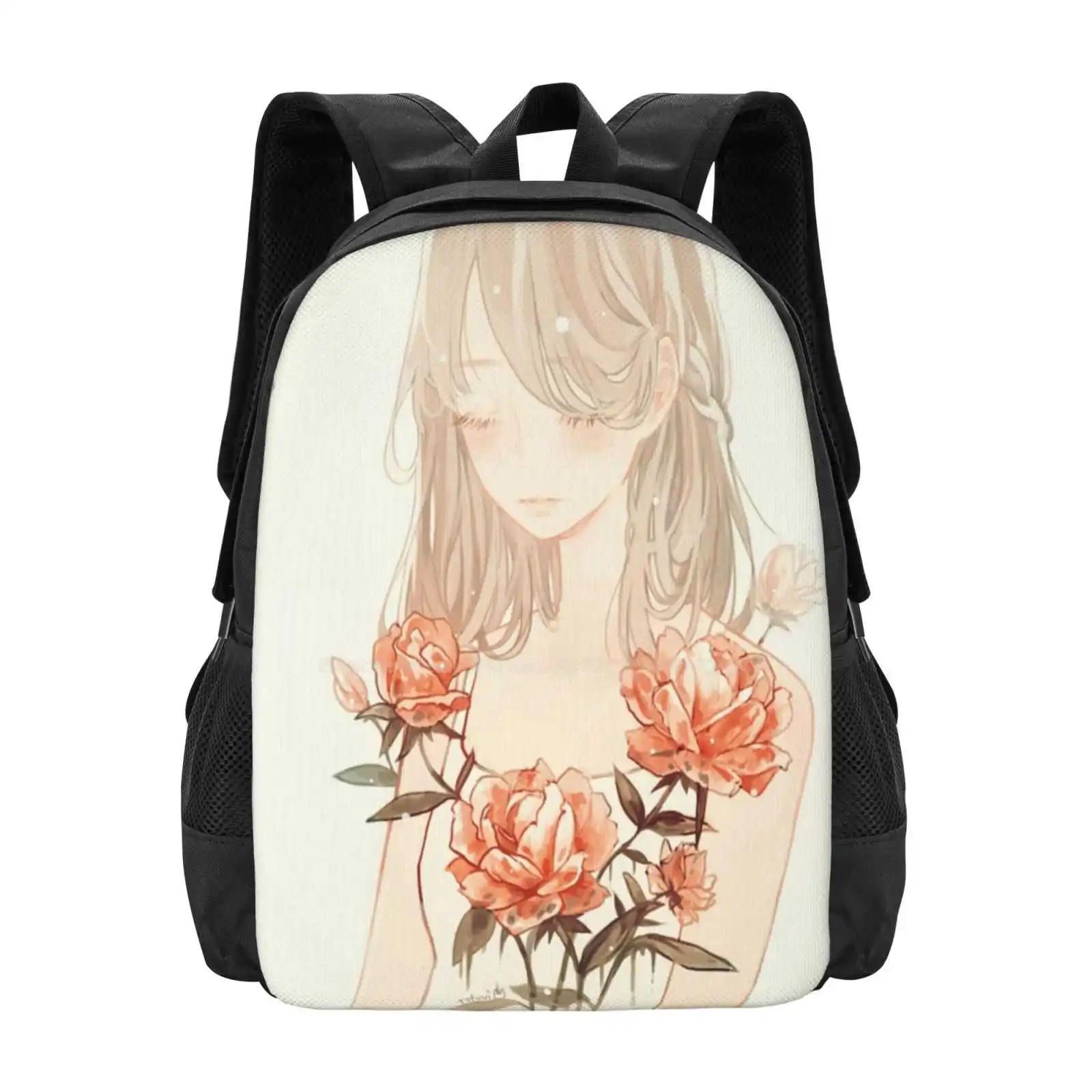 Tige. Sac à dos avec motif de fleurs pour adolescentes, sac à dos pour étudiants, sacs pour filles