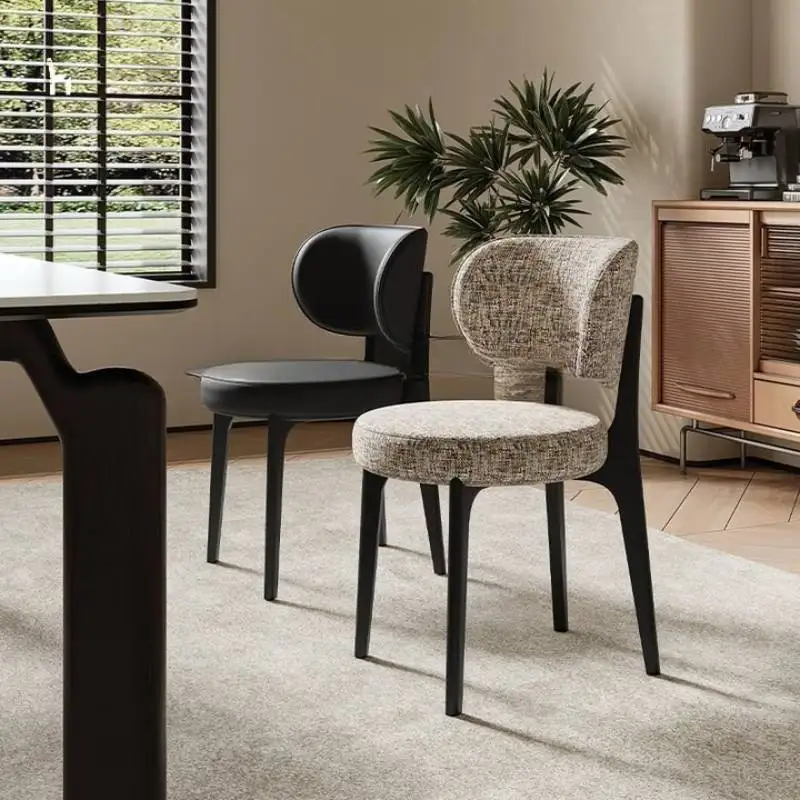 Silla de Comedor Nórdica Marrón, Silla de Comedor Clásica Rústica Beige, Diseño Nórdico Moderno y Cómodo, Sillas para Comedor, Muebles para el Hogar