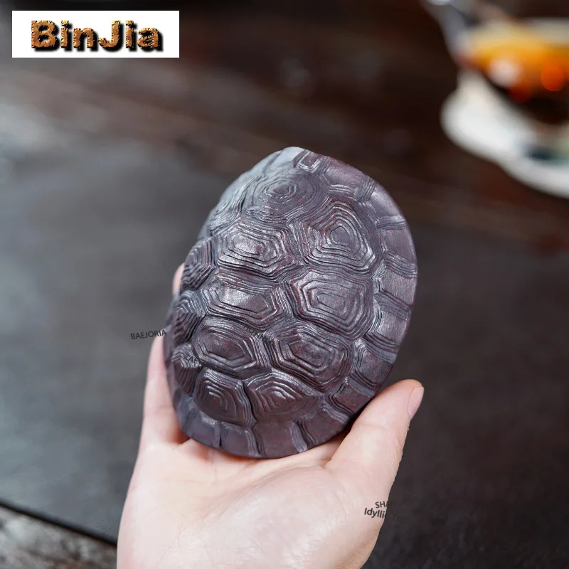 Purple Clay Turtle Shell Tea Pet Boutique Tea Games Tea Figurine Play Toys Tea Statue Ornaments Cafes Accessories Craftsmanship