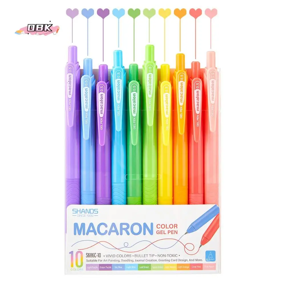

10pcs Retractable Fine Tip Colored Gel Pen 0.5mm Marker pen Art Drawing Pen Stationery Press Student Writing Pen Adult