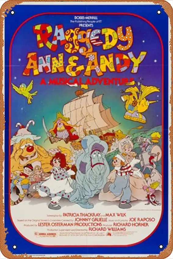 Raggedy Ann & Andy: A Musical Adventure Poster 8 x 12 Inches - Retro Vintage Metal Tin Sign for Home Bar Pub Garage Decor Mo