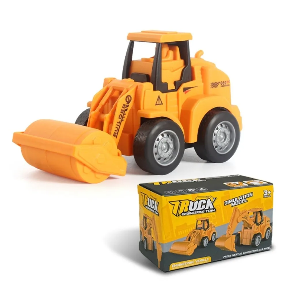 Nieuwe Plastic Techniek Voertuig Model Druk Glijden Simulatie Model Graafmachine Bulldozer Speelgoed