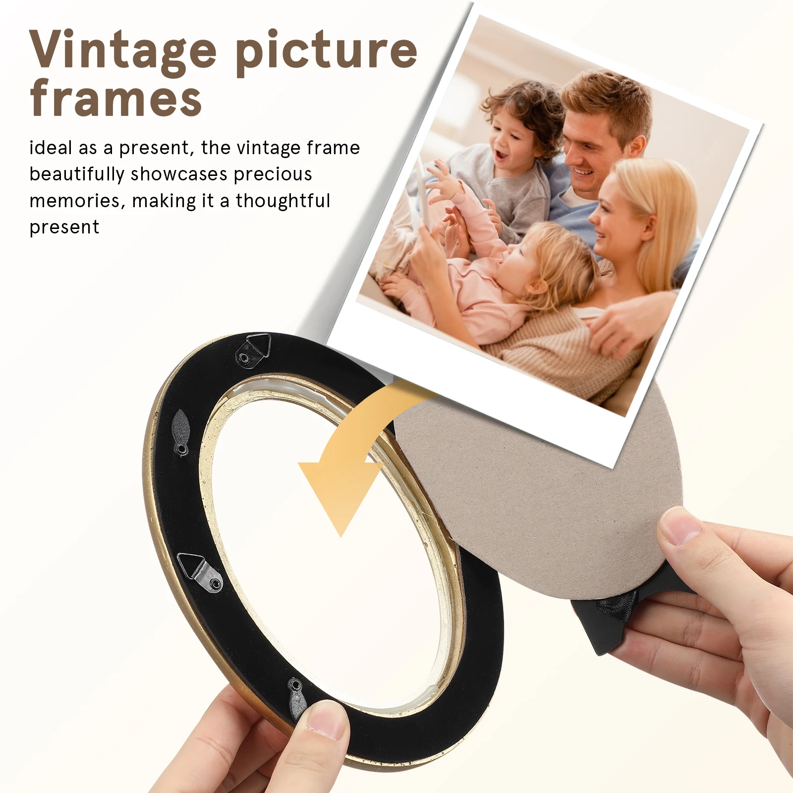 

Vintage Gold Resin Photo Frame Decorative Oval Picture Frame For Home Decor Display Frame Tabletop Or Wall 6 Inch