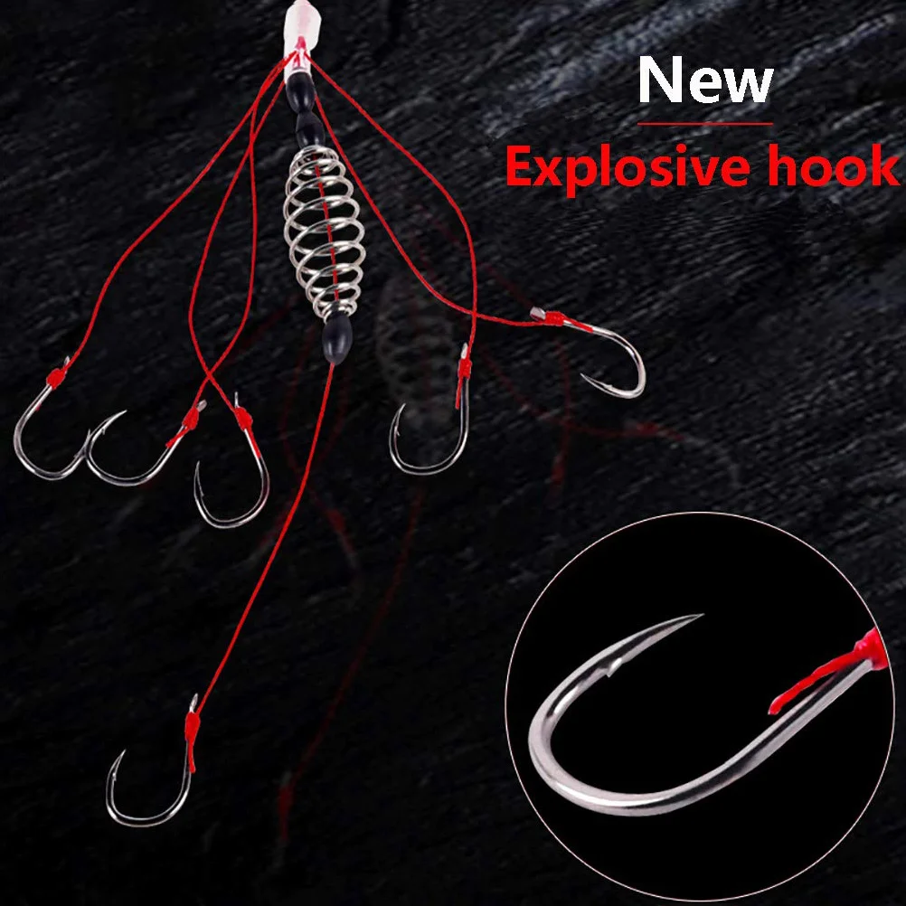 

4 PCS Striped Bass Fishing Bait Hook Screws Carp High-carbon Steel Tackle Hooks
