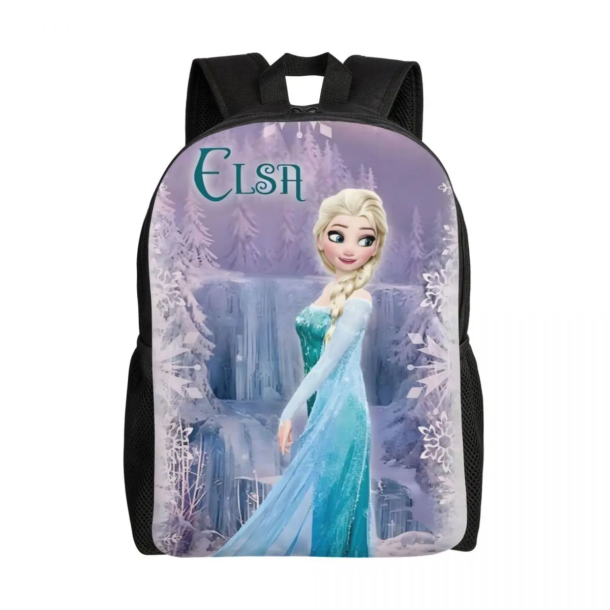 

Personalized Frozen Cartoon Movie Backpack Women Men Basic Bookbag for School College Elsa Kawaii Princess Bags