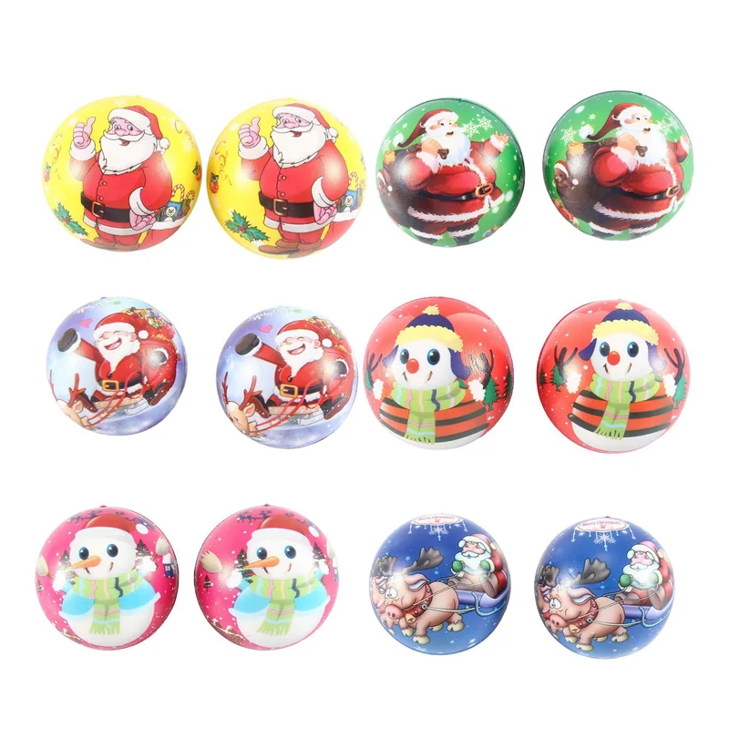 12pçs pu mole antiestresse, boneco de neve de papai noel, presente de natal, recuperação lenta, antiestresse, espremer durável