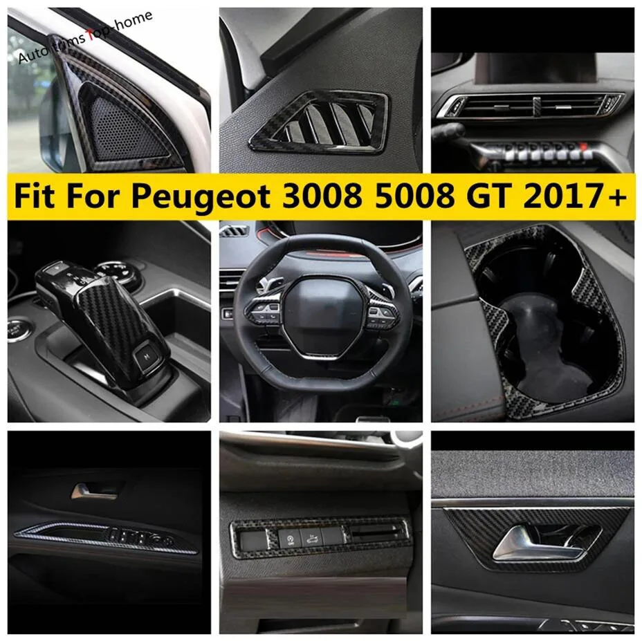 

Window Lift Button Gear Shift Head Pillar A Speaker Steering Wheel Decoral Frame Cover Trim For Peugeot 3008 5008 GT 2017 - 2023