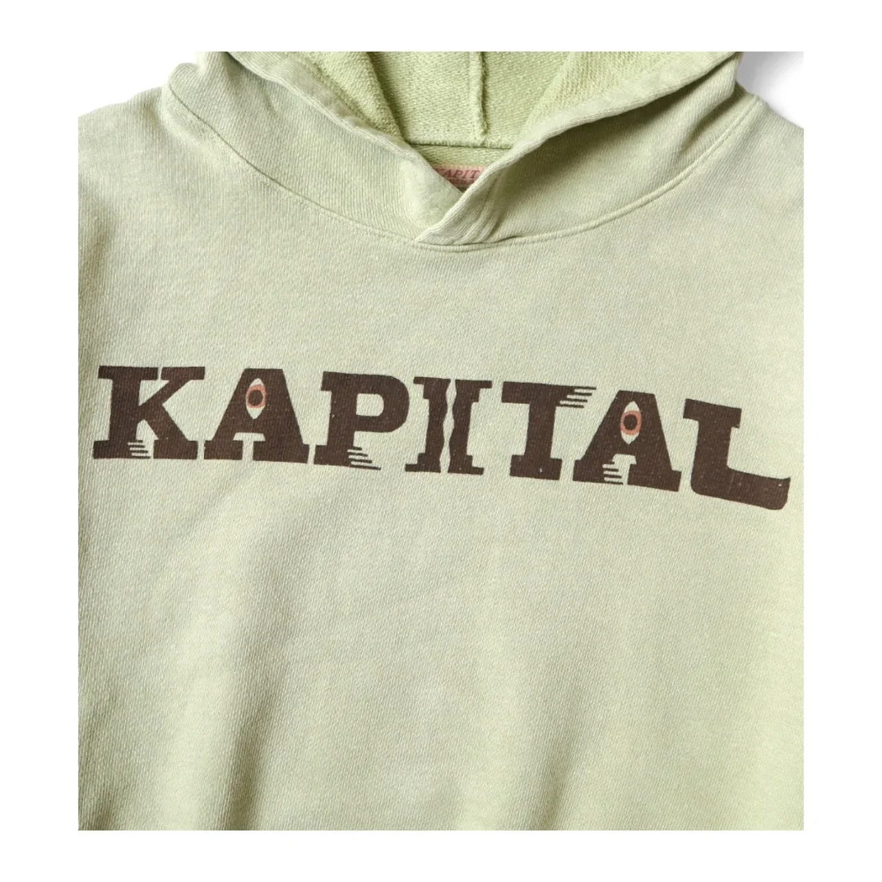 24AW KAPITAL Hirata and Hongri Casual Cotton Warm Letter Printed Distress Hooded Men Sweatshirt