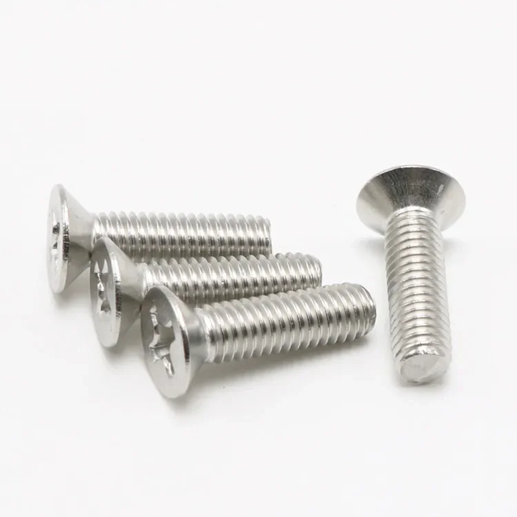 #4-40 viti a testa piatta Phillips acciaio inossidabile filettatura completa PK 100