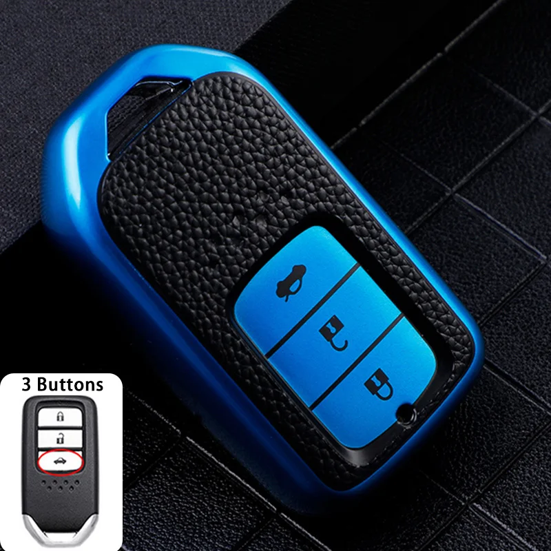 Leather Car Remote Key Case Cover Shell For Honda CRV CR-V Fit Civic Accord HR-V HRV City Odyssey XR-V Protector Holder Keyless