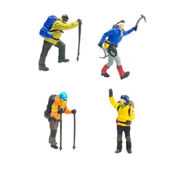 Resin 1/87 Climbing People Figures Mini People Model Mountaineering People Figures for DIY Projects Miniature Scene Layout Decor