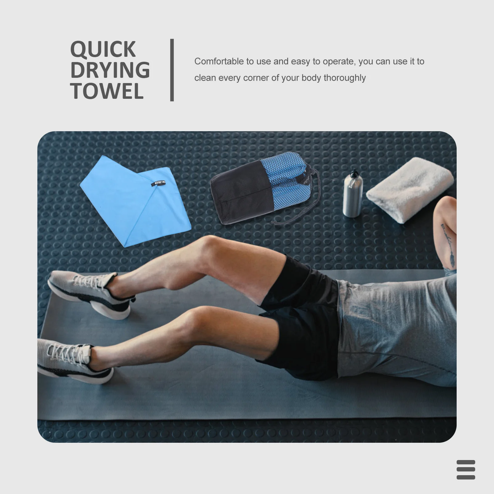 

1Set Portable Towel Set Microfiber Quick Drying Travel Towels for Camping Hiking Running Yoga Gym Outdoor Sports Sweat Absorbent