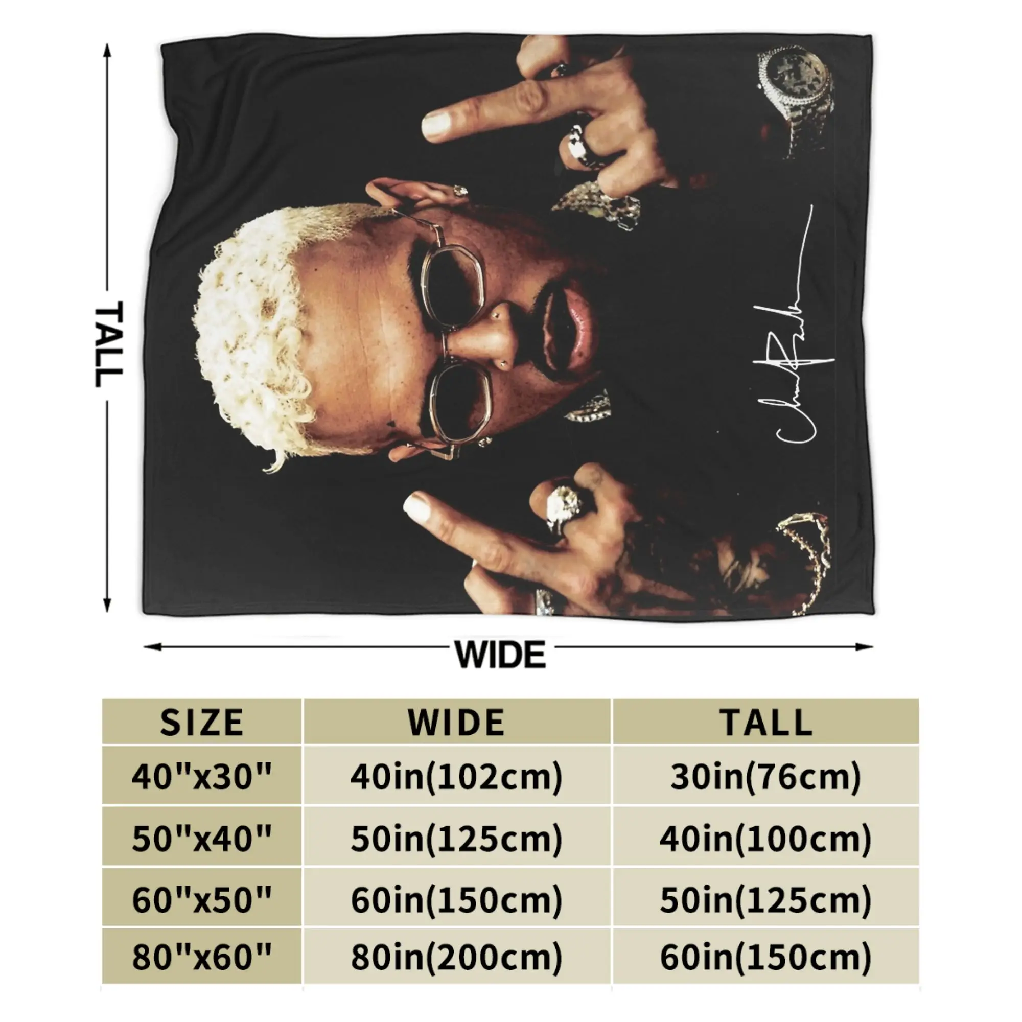 الاصبع الأوسط خمر كريس براون البطانيات الصوف الخريف متعددة الوظائف سوبر لينة رمي بطانية للفراش المفرش في الهواء الطلق #6