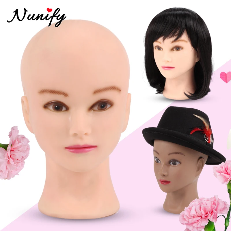

Nunify Mannequin Head Wig Stand With T Pins For Wigs Making Display Rubber Bald Doll Head Foam Filling Wig Head Brown