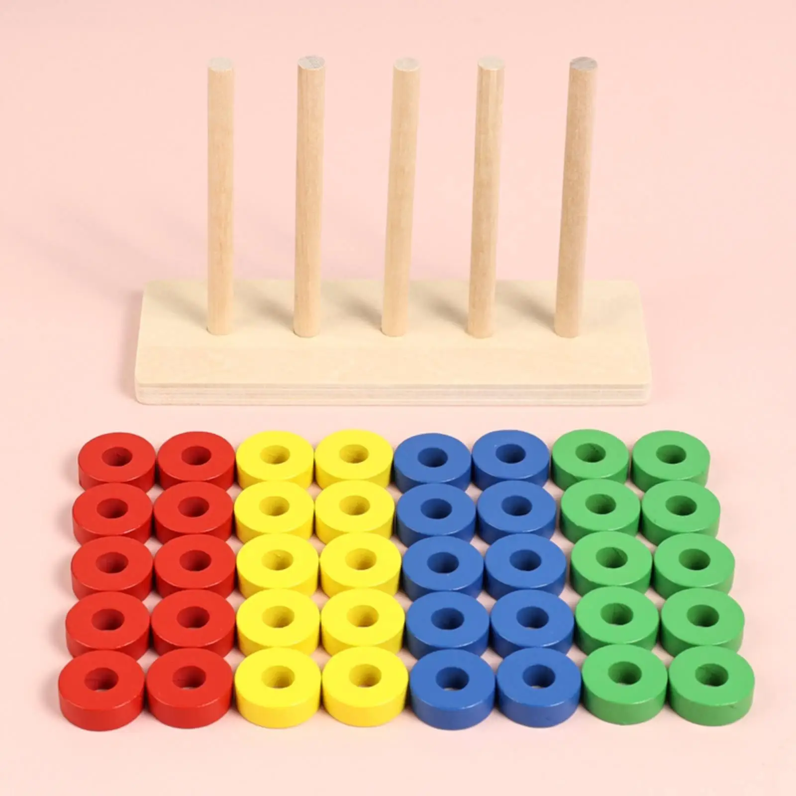 4-Color Stacking Disc Game Reasoning Thinking Color Sorting Stacking Toy