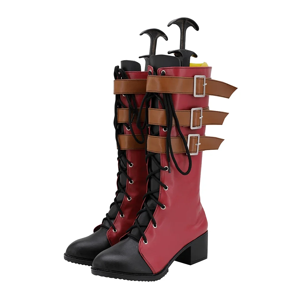 OW Little Red Ashe Anniversary Skin Cosplay Boots Red Shoes Custom Made Any Size for Unisex (5)
