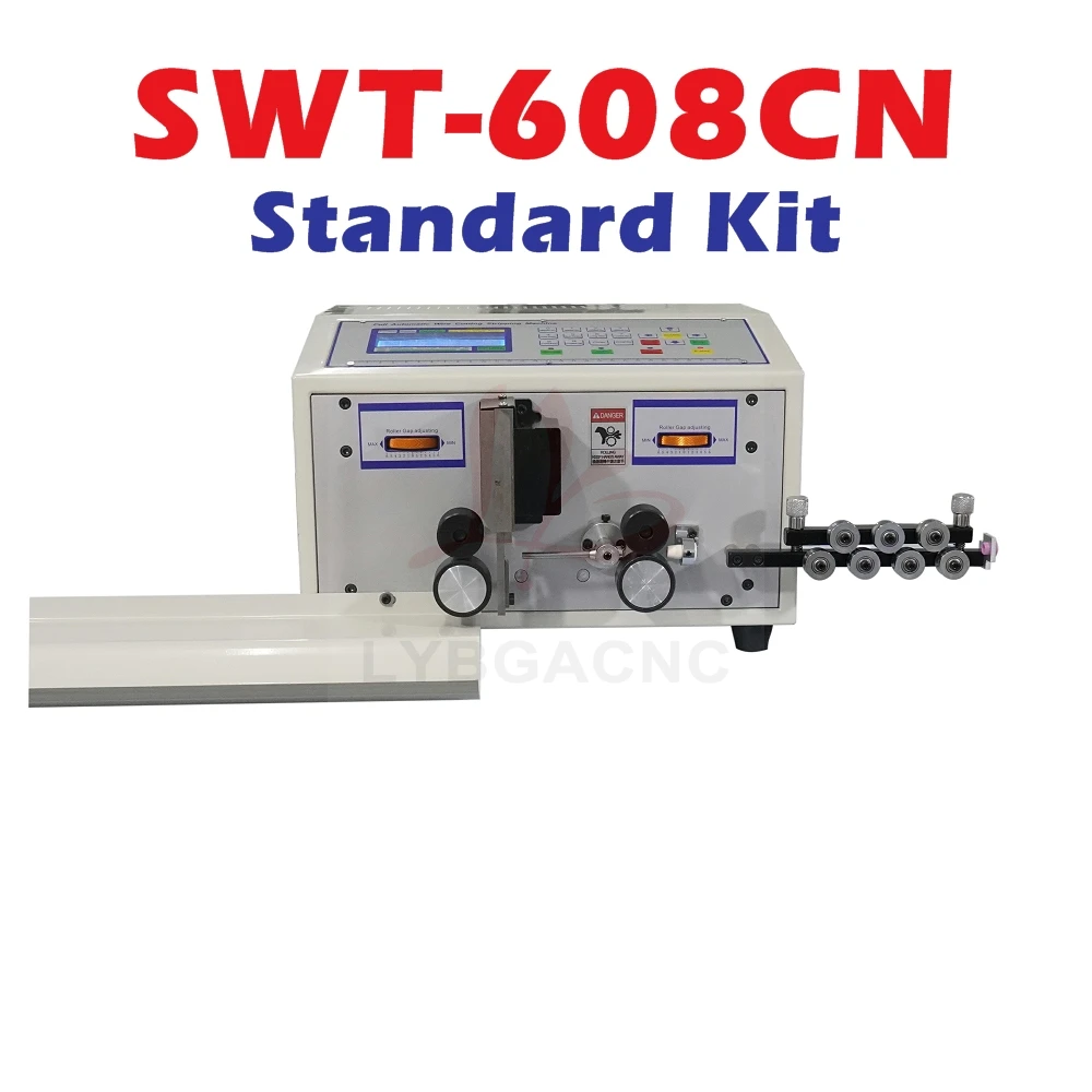 SWT-608C Wire Peeling Stripping Machine 220V 110V Automatic Computer Wire Cutting Stripper 2 Wheels for 0.1mm-2.5mm2 Wire