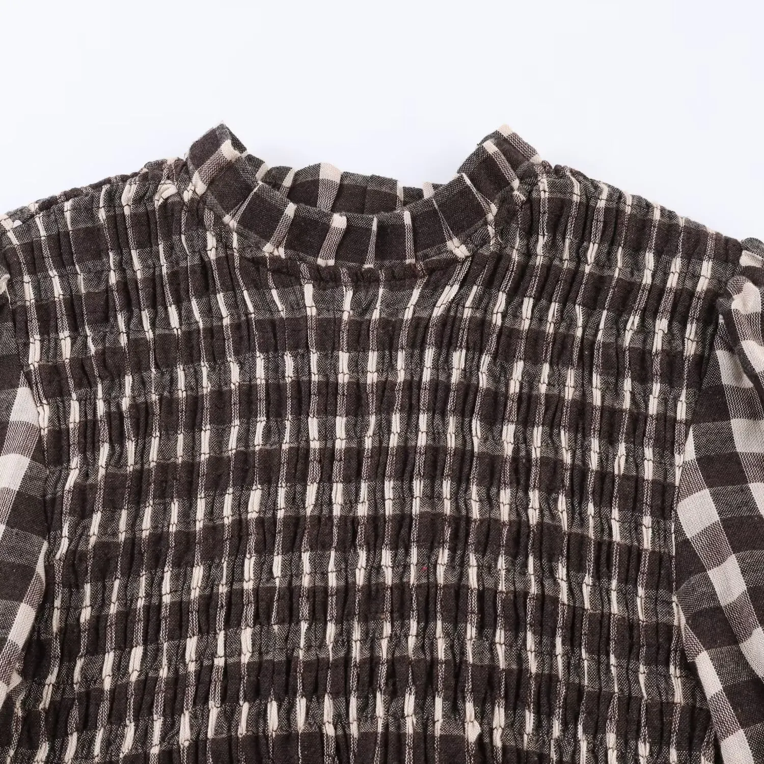 시크한 패션 허니콤 체크 블라우스 여성용 신상 긴팔 캐주얼 심플 스타일 셔츠 및 블라우스 여성 상의