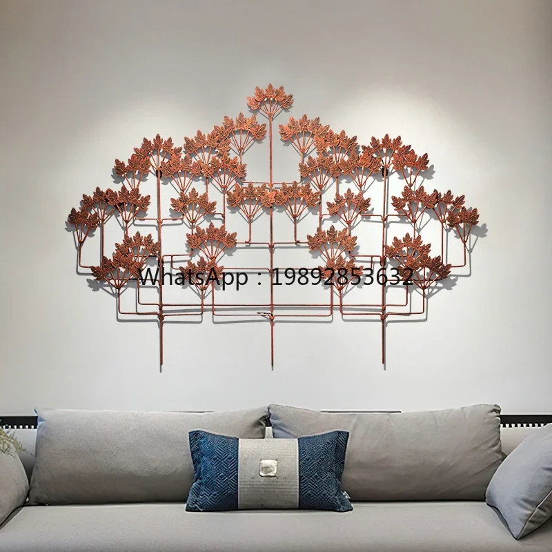 LYY Iron Art Maple Leaf Wall Decoration  Hanging Metal Wall Decoration Entrance Creative Wall Decoration