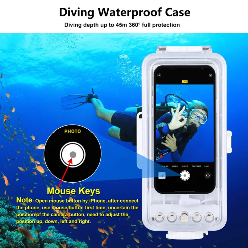 Case Waterproof Diving Photo Video Cover Housing Taking Snorkeling