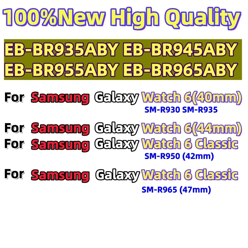 100%New EB-BR955ABY 965ABY 935ABY 945ABY For Samsung Galaxy Watch 6 40MM 44MM Watch 6 Classic 42MM 47MM Watch Batteries+Tools