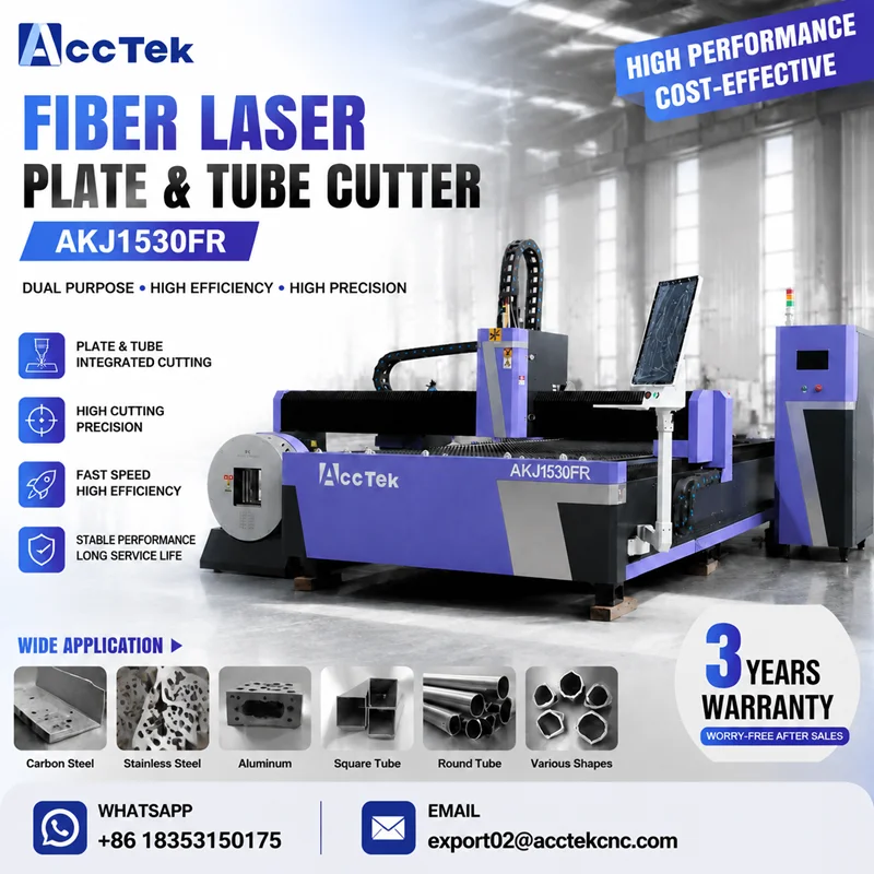 High Precision Fiber Laser Cutting Machine for Sheet Metal and Tube Cutting CNC Pipe Laser Cutter with Auto Rotary Chuck System