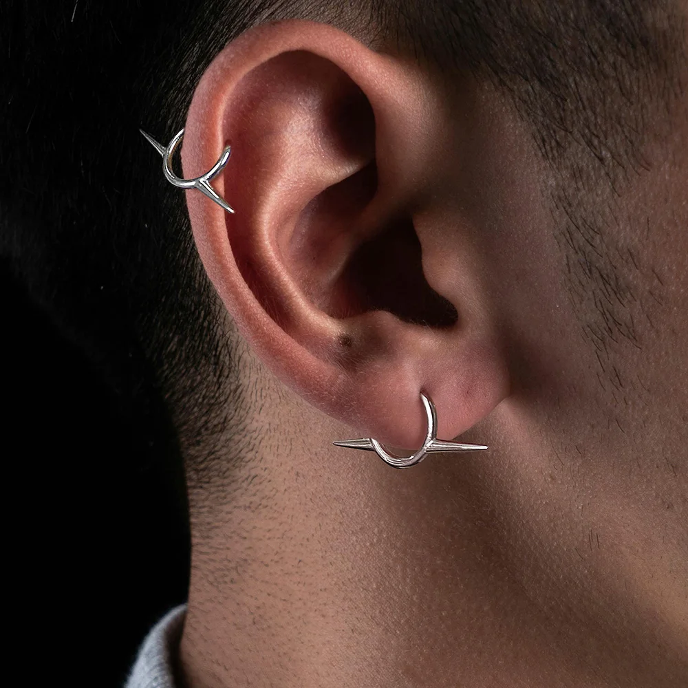 Casvort 1PCS G23 Titanium Cartilage Hoop Nose Ring Tragus Septum Rings Clip Helix Piercing Women Men Body Jewelry Punk Cool