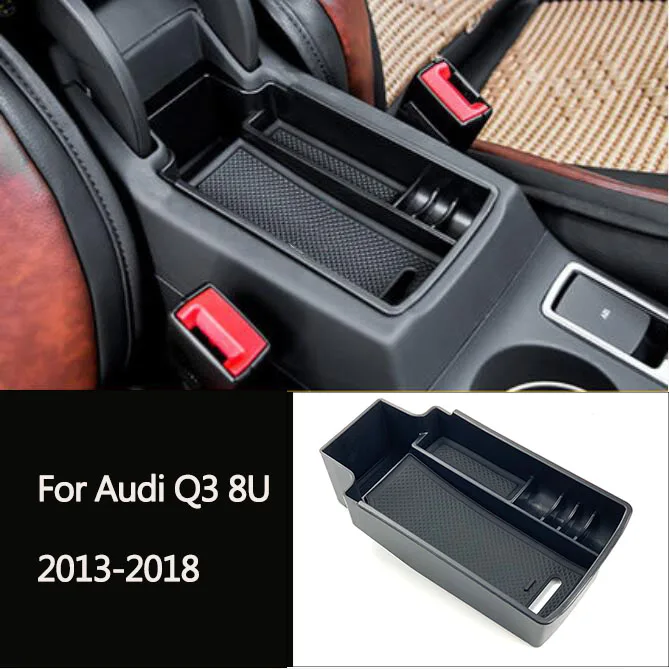 Car Accessories Central Armrest Storage Box For Audi Q3 8U Q3 F3 2012-2020 Console Glove Tray Holder Case Container Car Styling