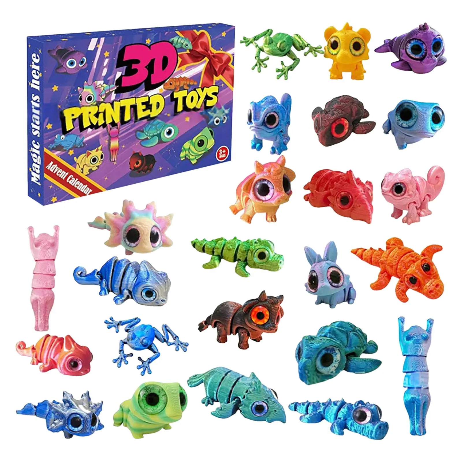 Calendrier de Noël pour enfants Compte à rebours Calendriers de l'Avent de Noël imprimés en 3D 2025 24 jours de Noël à piles avec minuterie lumineuse