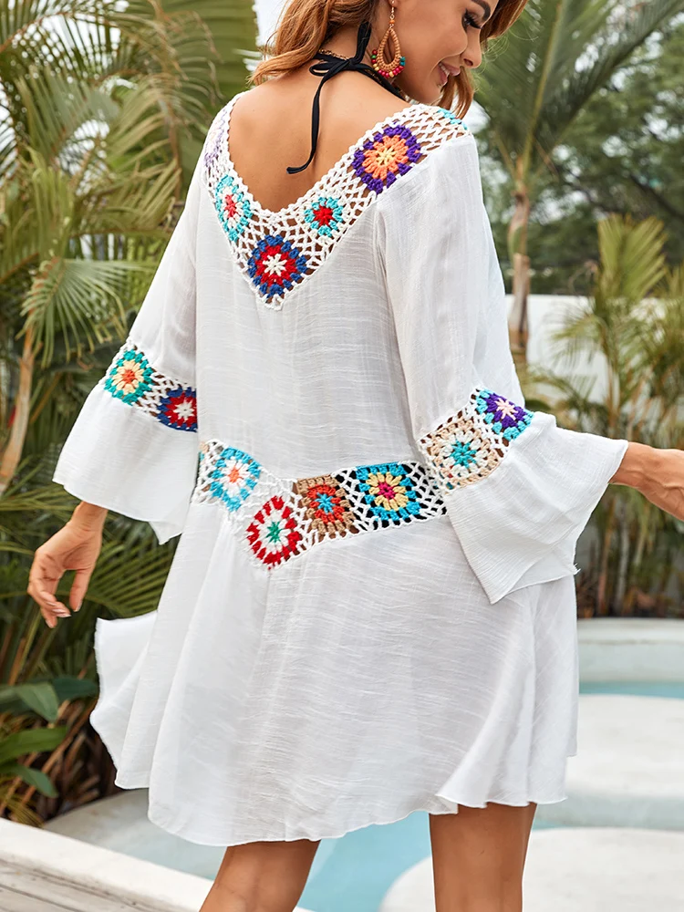 여성 섹시한 크로 셰 뜨개질 비치 커버 업 여름 커버 긴 니트 비치웨어 수영복 업 비치 드레스 여름 수영복 비치웨어