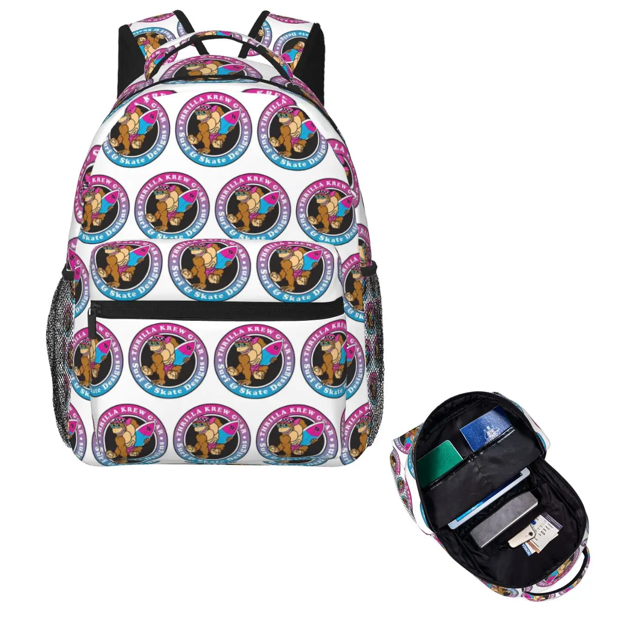 T And C Surf BITE EM BACK Town And Country Surf Hawaii Student Backpack School Bag Daypack for Men Women Bookbag Shoulder Bags